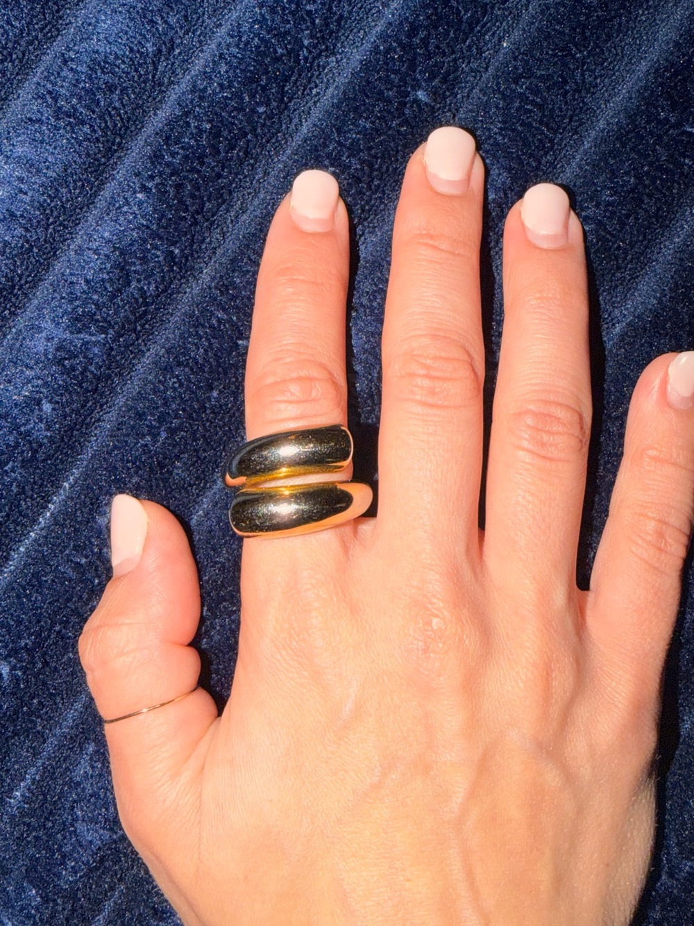 Gold Double-Band Dome Ring - Elegant Women’s Statement Jewelry